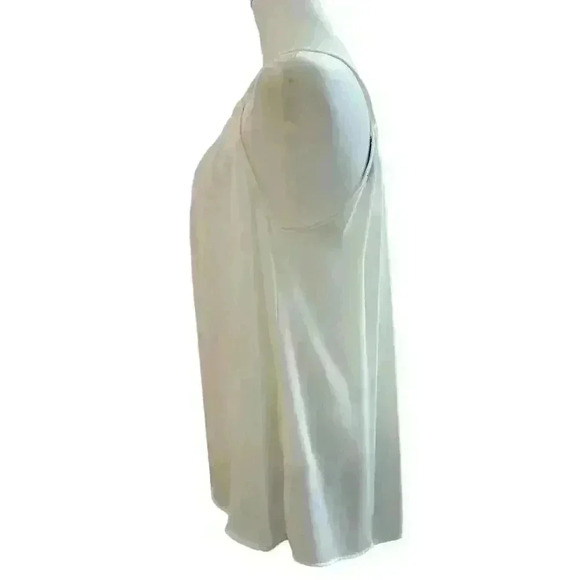 OLIVACEOUS CREAM POLY TANK TOP HOOK CLOSURE AT LOW V NECK LINE SIZE LARGE - Picture 6 of 12